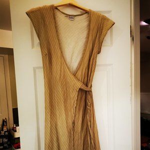 100% cotton breezy tan wrap sun-dress from India
